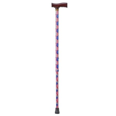 MABIS Mabis 502-1351-9907 Lightweight Adjustable Designer Cane - Derby Top - Patriotic 502-1351-9907